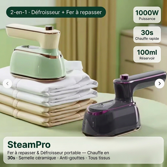 SteamPro - Fer à repasser Défroisser 2-en-1 portable